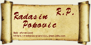 Radašin Popović vizit kartica